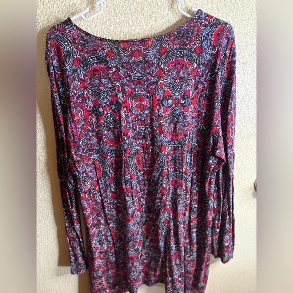 J Jill Boho Red and Purple Top - Picture 5 of 5
